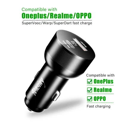 For Oneplus car charger 80W,SuperVooc car charger for OPPO,for realme car adapter superdart,for oneplus 12 10T auto charger warp - Image 5