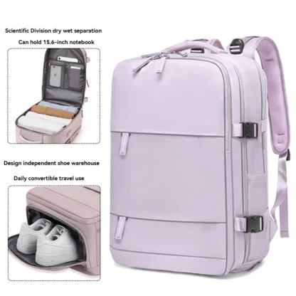 Girls' short distance business travel backpack, large capacity leisure travel backpack, multi compartment computer backpack - Image 14