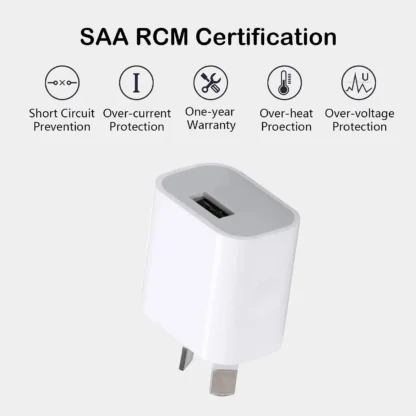 1/5Pcs One Port Universal Travel 5V 2A USB AC Wall Home Charger Power Adapter AU Plug Phone Charging Head Australian Standard - Image 12