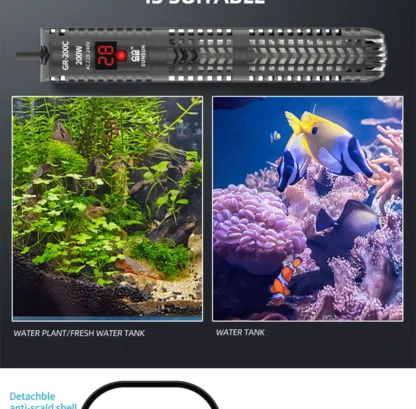 SUNSUN Fish Tank Digital Heating Rod Aquarium Submersible Heater 500W Adjustable Temperature Thermostat LCD Display Fish Farming - Image 24