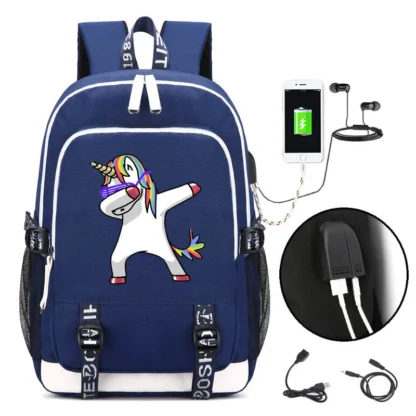 New York City Police Department Rucksack Bag w/ USB Fashion Port and Lock Teenagers Student School travel Shoulder Laptop Bag - Image 10