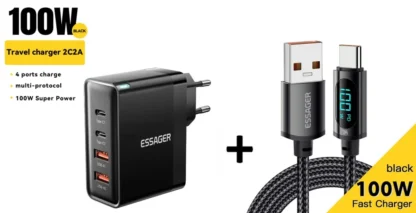 Essager 100W GaN USB Type C Caricabatterie PD QC Quick Charge 4.0 3.0 Type C Ricarica Rapida Per iPhone 16 15 14 Xiaomi Macbook - Image 9
