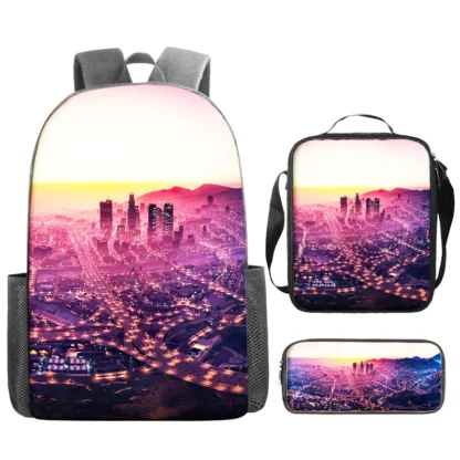 Kids GTA Student School Bookbag Set-G-Grand Theft Auto Backpack+Shoulder Bag+Pencil Case Waterproof Travel Rucksack for Boys - Image 8