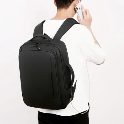 1Pcs Expandable Travel Backpack, Business casual men's backpack,with USB charging,waterproof fabric,suitable for daily commuting - Image 5
