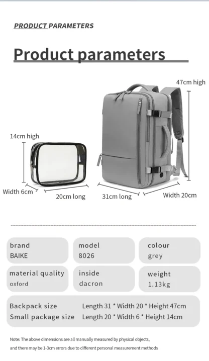 2024 New 3-in-1 Travel Backpack with Large Capacity 30L Multi functional Luggage Backpack for Short Distance Travel - Image 24