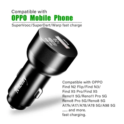 For OPPO car charger SuperVooc 100W, Cigarette Lighter plug for OPPO Find X7 Reno8,12V Usb for realme oneplus charger warp 80w - Image 12