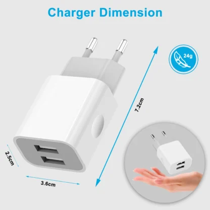 5V 2A USB Charger 2 Ports Chargers Cell Phone EU Plug Power Adapter Wall Charging for Iphone 11 12 13 Pro Max Samsung Xiaomi - Image 13