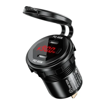 90W Quick Charge Car Charger PD Port Fast Charging Switch ON/OFF Phone Charger LED Display Power Adapter 12V 24V for Car Boat RV - Image 24