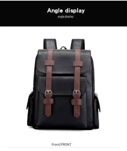 Large Capacity Soft PU Leather Backpack for Casual Business Travel - Image 30