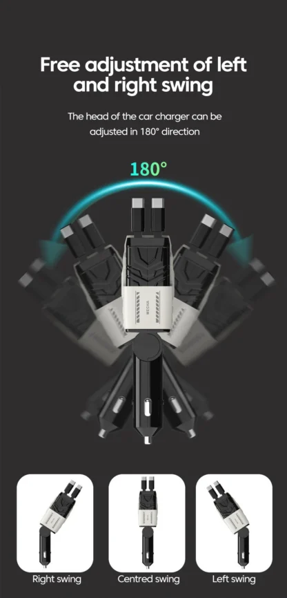 4-in-1 120W Retractable Car Charger Super Fast Charging Dual Type-C Adapter USB Cigarette Lighter For IPhone 15 Huawei Samsung - Image 19
