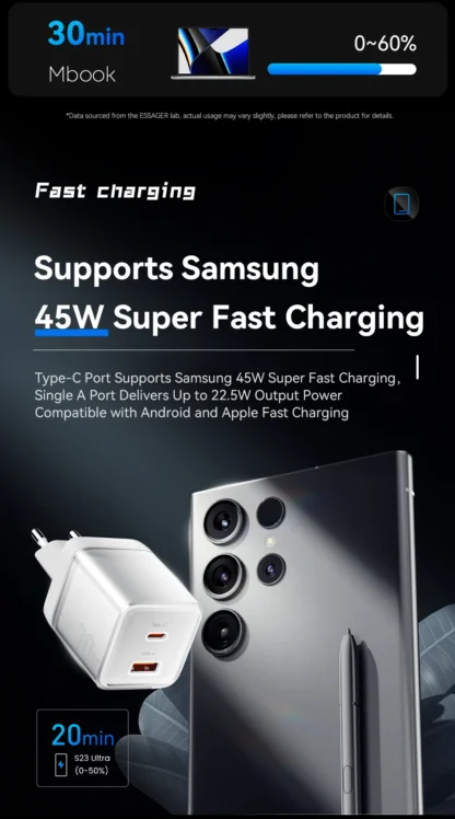 Essager 70W GaN Charger PD Charge  USB Type C Charger Support PD QC PPS Portable Fast Charger For iPhone 15 14 13 Laptop Charger - Image 16
