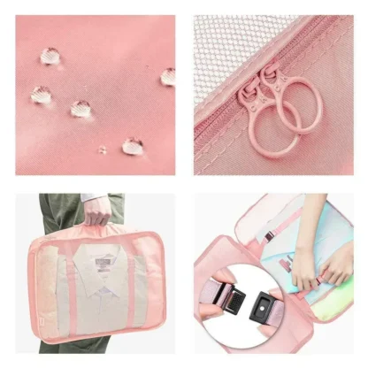 8-piece Set Travel Bag Organizer Clothes Luggage Travel Organizer Blanket Shoes Organizers Bag Suitcase Pouch Packing Cubes - Image 15