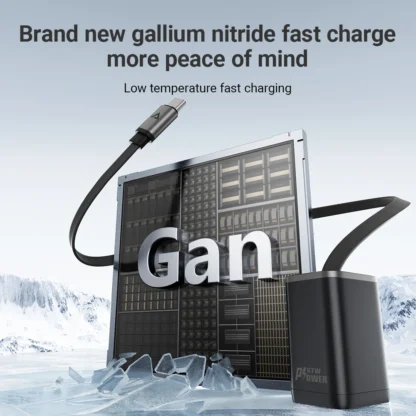 ACEFAST GaN PD67W Fast Charging EU Plug Charger For iPhone 16/15 Pro Max PD Retractable Cable Quick Charging Adapter For Samsung - Image 3
