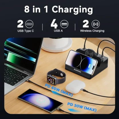 110W USB C Fast Wireless Charger QC3.0 PD PPS Type C Fast Charging Station Quick Charger for IPhone 13 / 14 Pro Max IPad HuaWei - Image 2