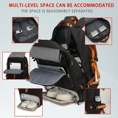 Outdoor backpack for travel, 50L waterproof camping backpack for women and men, backpack with shoe compartment - Image 4