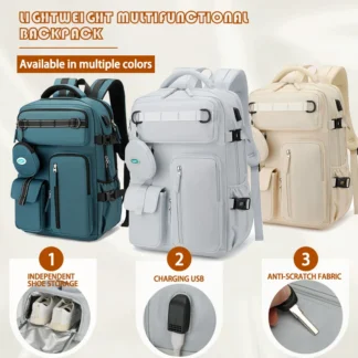 Likros Travel Backpack for Women Expandable Weekender Hiking Laptop Backpack with USB Port Large Waterproof 40L Men's Backpack