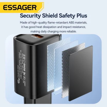 Essager 45W USB A Charger Flash Charge QC3.0 FCP SCP Fast Charging for Samsung Huawei Xiaomi iPad MakBook Tablet Phone Charger - Image 4