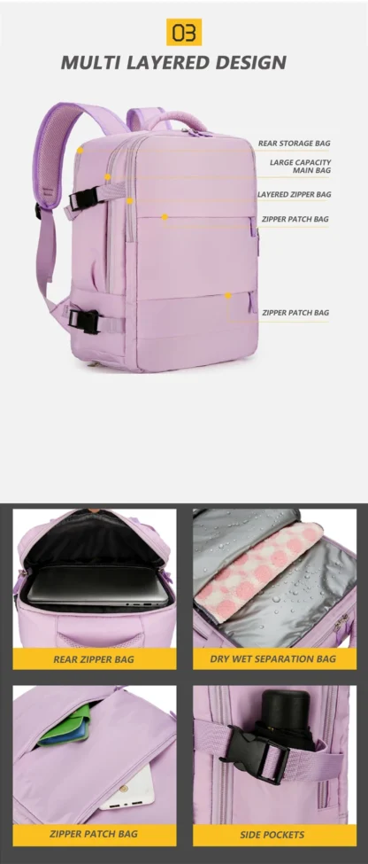 Multi functional travel bag, large capacity backpack, Male and female campus middle school high bag - Image 20