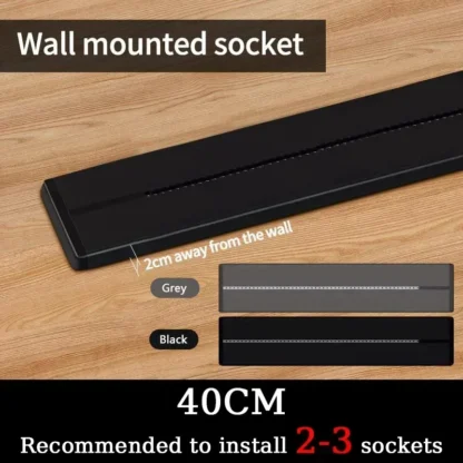 40cm 50cm Track Socket Wall Power Rail Movable Sockets High End Home Appliance Power 8000W EU US UK Standard USB Type c Ports - Image 15