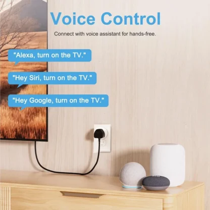 Matter Smart Socket UK WiFi Smart Plug 16A Mini Home Appliance Outlet Voice App Control Work with Alexa Google Home HomeKit Siri - Image 6