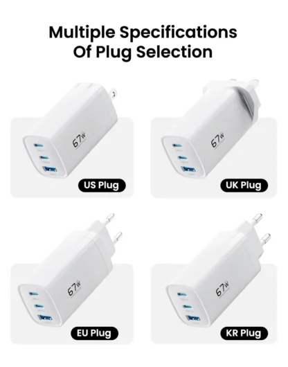 67W GaN Charger PD3.0 QC3.0 Type C Fast Charging for IPhone 15 14 Xiaomi USB Type C Charger for Samsung S23 Ultra Macbook Tablet - Image 22