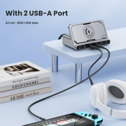 ASOMETECH 160W USB Charging Station 7 in 1 Wireless Charger 65W 45W PPS PD Type C Fast Charge For Macbook iPad iPhone 16 Samsung - Image 4