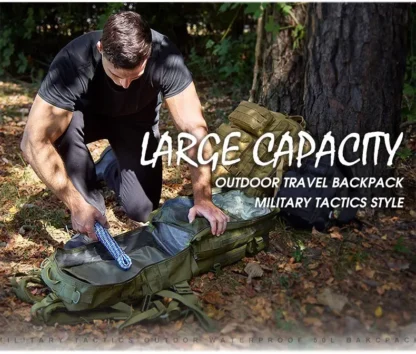 50L Tactical Backpack Men's Travel Large Capacity Rucksacks Men Waterproof Outdoor Sports Multi-functional Bags - Image 10