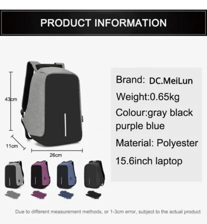 Anti-theft Backpack Bag 15.6 Inch Laptop Men Mochila Male Waterproof Back Pack Backbag Large Capacity School Backpack Designer - Image 19
