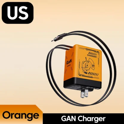 120W GaN Fast Charging Phone Charger With Type C/Lighting Retractable Cable For Iphone 16 15 Samsung Foldable pins Charger - Image 7