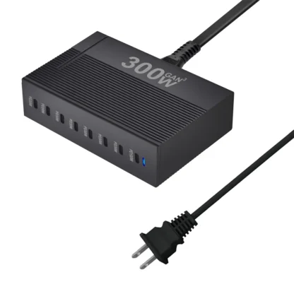 New Style 300W Gan C Fast Charger PD100W Vertical Stripe 8-port Charging station HUB Fast Compact GAN charger power adapter - Image 9