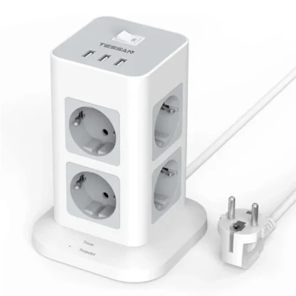 TESSAN Tower Power Strip Multi Outlets with USB A +1 Type C 2M Extension Cable EU Plug Vertical Electric Socket Surge Protection - Image 26