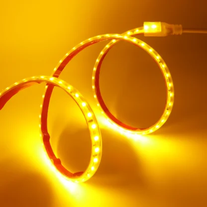 AC220V LED Strip Lights EU UK Plug SMD2835 120LEDs/m Waterproof Lamp With Adhesive Tape Warm/Natural/Cool White Red Blue Yellow - Image 10
