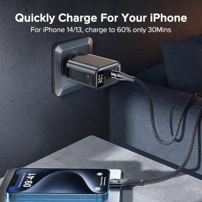 Tuodes 30W GaN USB Charger 3-Ports USB Type C Fast Charging PD3.0 Quick Charge Wall Adapter For iPhone Samsung Xiaomi iPad - Image 3