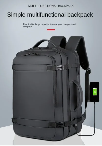 40LExpandable USB Travel Backpack, Flight Approved Carry on Bags for Airplanes,Water Resistant Durable 17-inch backpack men - Image 14