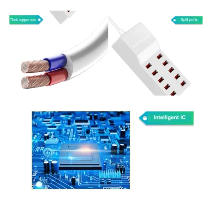 The 10-port 20-port usb charger is lightweight and designed to charge smartphones, tablets and other usb devices - Image 12