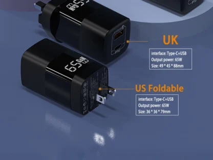 UGOURD PD 65W GaN Fast Charger Power Adapter With USB A and Type C Quick Charge UK EU US Plug For iPad MacBook Air Laptop iPhone - Image 33