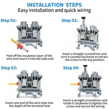 20/50/100Pcs UK - 2.5B Din Rail Terminal Block Electrical Conductor Universal Screw Connection Terminal Strip 2.5mm² - Image 5