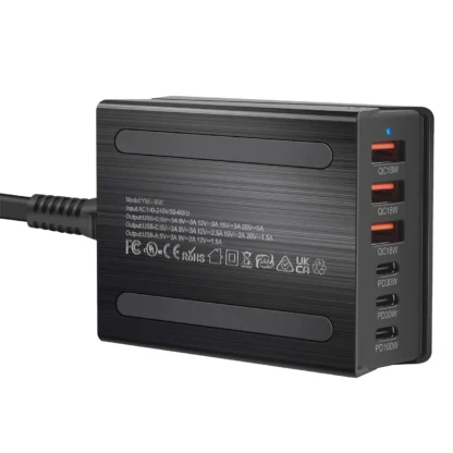 New 200W 6-Port GaN USB C Charger Quick Charge QC PD 3.0 USB C Type C Fast USB Charger, For iPhone 15 14 13 12 Pro - Image 3
