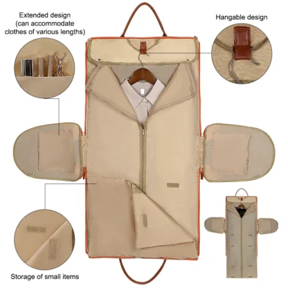 Suit Storage Bag Travel Women PU Folding Travel Bag Large Capacity Hand Luggage Bag Multi Function Waterproof Travel Organizer - Image 13
