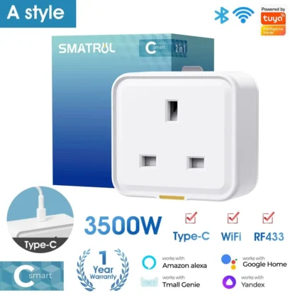 Tuya WiFi RF433 Smart Plug UK, Smart Socket, WiFi Plug Type-C 16A Adapter Power Monitoring Timer Voice Assistant - Image 7