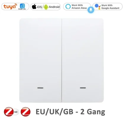 ZigBee Tuya Wall Light Switch Wireless Remote Smart Home Life APP Push Button with no Neutral 2 3 Way UK EU On Off 1 2 3 Gang - Image 9