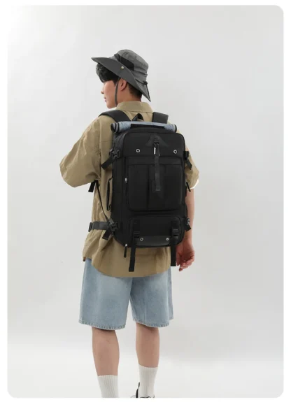 Large capacity men's backpack with high-end feel, travel backpack, sports outdoor luggage bag, mountain climbing bag, waterproof - Image 32