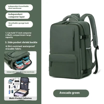 Customized commuting large capacity backpack with dry and wet separation storage, mommy travel bag, short distance business trip - Image 14