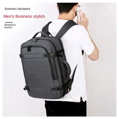 40LExpandable USB Travel Backpack, Flight Approved Carry on Bags for Airplanes,Water Resistant Durable 17-inch backpack men - Image 15