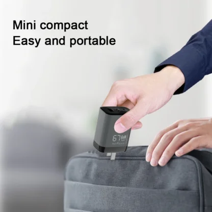 67W GaN USB-C ChargerThree Port QC PD Fast Charging Block Power Adapter for iPhone Laptop MacBook Samsung Galaxy Google - Image 3