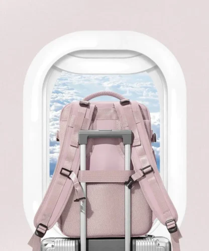 Girls' short distance business travel backpack, large capacity leisure travel backpack, multi compartment computer backpack - Image 20