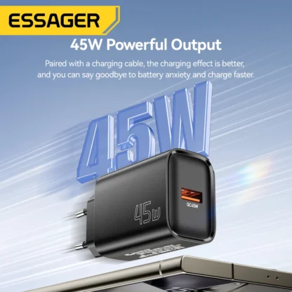 Essager 45W USB A Charger Flash Charge QC3.0 FCP SCP Fast Charging for Samsung Huawei Xiaomi iPad MakBook Tablet Phone Charger - Image 2