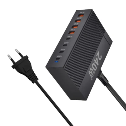240W Desktop GaN Charger 8-port USB Type C PD Fast Multiple Usb Mobile Phone Quick Charger For Iphone 16/15/14 Samsung Xiaomi - Image 8