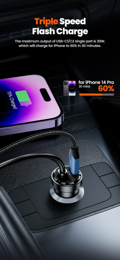 Toocki 120W PD Car Charger Quick Charger QC 3.0 PD 3.0 For iPhone 14 Samsung S23 Ultra Type-C Charger Portable USB Phone Charger - Image 11