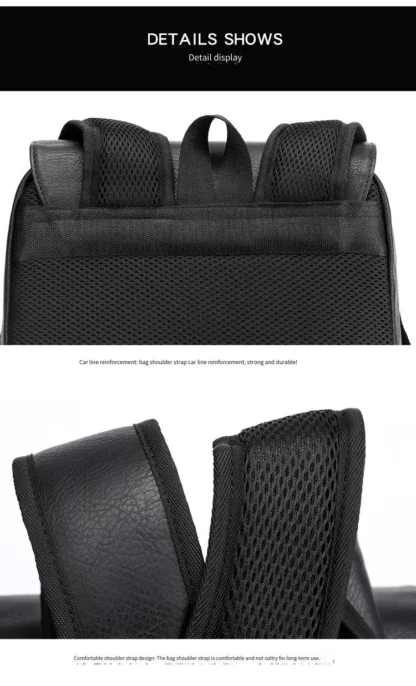 Large Capacity Soft PU Leather Backpack for Casual Business Travel - Image 35